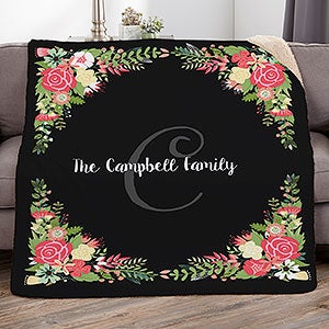 Posh Floral Personalized 50x60 Sherpa Blanket