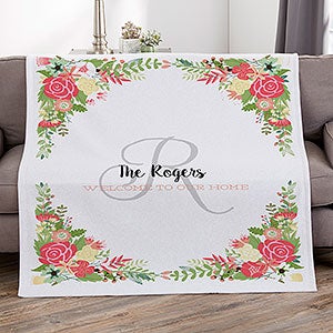 Posh Floral Personalized 50x60 Sweatshirt Blanket