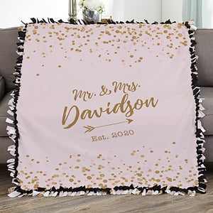 Sparkling Love Personalized 50x60 Tie Blanket