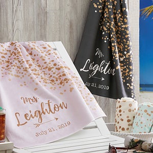 Personalized Beach Towels - Sparkling Love