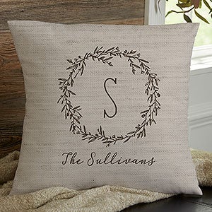 Farmhouse Floral 18 Personalized Throw Pillow