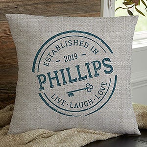 Established 18 Personalized Throw Pillow