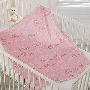 Modern Girl Name Personalized 30x40 Fleece Baby Blanket