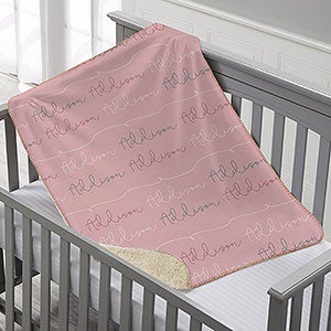 Modern Girl Name Personalized 30x40 Sherpa Baby Blanket