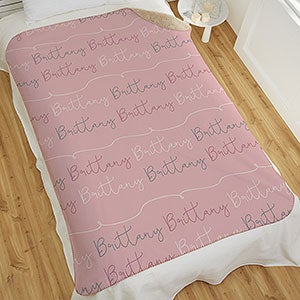 Modern Girl Name Personalized 50x60 Sherpa Blanket