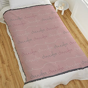 Modern Girl Name Personalized 56x60 Woven Throw Blanket