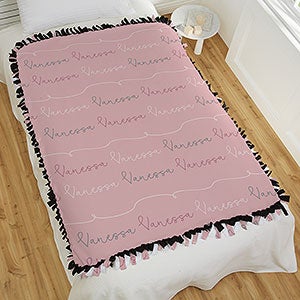 Modern Girl Name Personalized 50x60 Tie Blanket