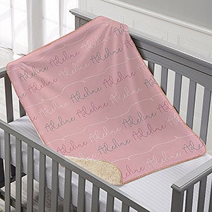 Baby Girl Name Personalized Sherpa Blanket