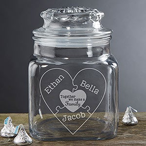 Together We Make A Family Personalized Glass Treat Jar