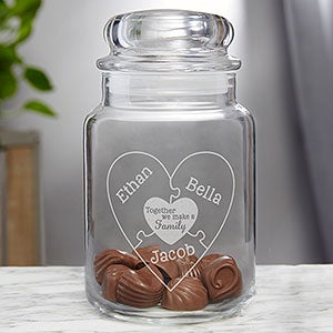 Personalized Glass Jar - Together We Make A Family