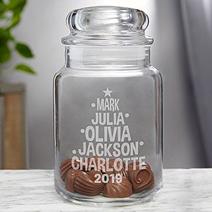 Personalized Candy Jar - Family Christmas Tree