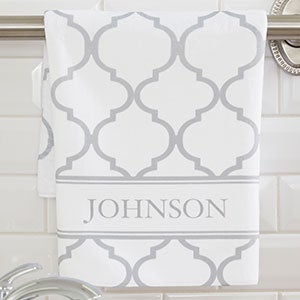 Personalized Hand Towels - Geometric Pattern