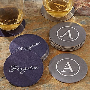 Personalized Paper Coasters - Add Name or Monogram - 12 Coasters