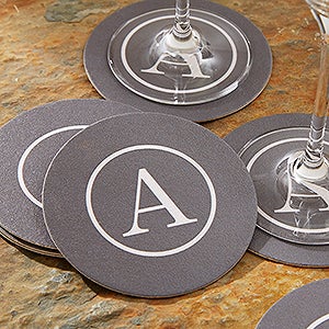 Classic Celebrations Personalized Paper Coasters- Monogram