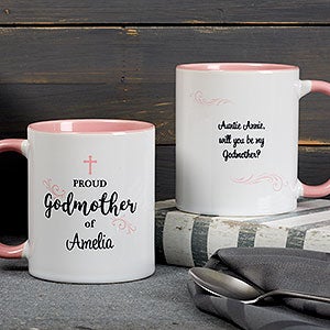 Pink Personalized Godmother Coffee Mug - 11 oz