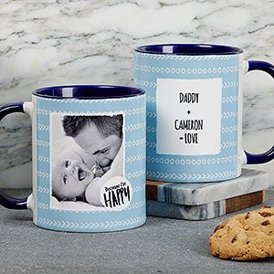 Blue Personalized Photo Message Coffee Mug - 11 oz