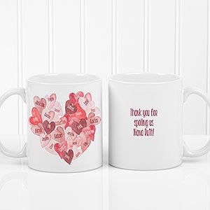 Our Hearts Combined Personalized Coffee Mug 11 oz.- White