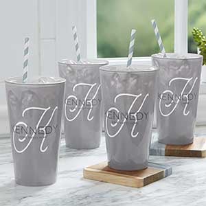 Printed Drinking Glasses - Personalized Initial