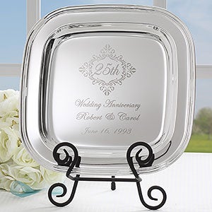 Personalized Silver Tray - Anniversary Year Keepsake