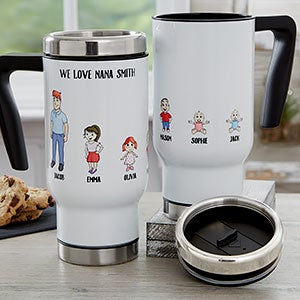 Personalized Character Travel Mug With Handle