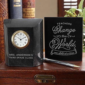 Personalized Teacher Gift - Change The World Clock