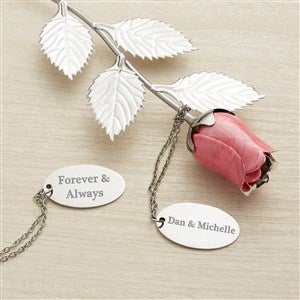 Happy Couple Engraved Large Pink Keepsake Rose