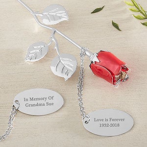 In Memory Of... Engraved Red Keepsake Rose