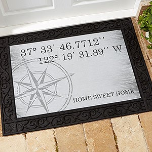 Latitude & Longitude 18x27 Personalized Doormat