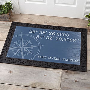 Latitude & Longitude 20x35 Personalized Doormat