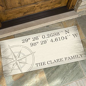 Latitude & Longitude 20x48 Personalized Doormat