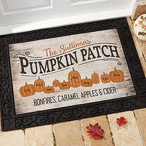 Pumpkin Patch 18x27 Personalized Doormat