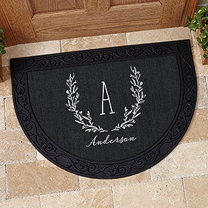 Farmhouse Floral Personalized Half Round Doormat