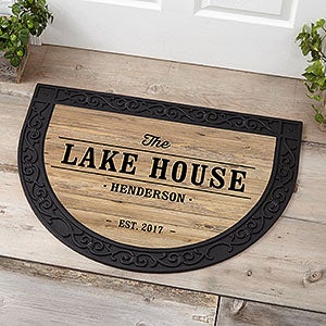 Home Away From Home Personalized Half Round Doormat