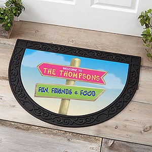 Journey Marker Personalized Half Round Doormat