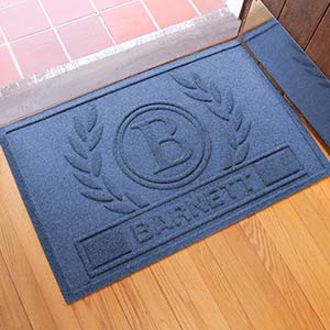 Laurel Wreath Personalized AquaShield? Molded Doormat