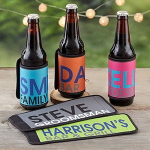 Personalized Coozies  Can & Bottle Wraps - Bold Name