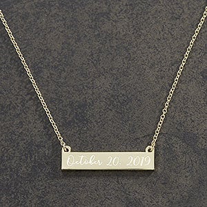 Special Date Personalized Gold Nameplate Necklace