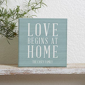 Personalized Shelf Decor - Love Begins At Home