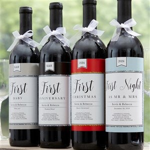 A Year of Firsts Personalized Milestone Wine Label - #18897-T