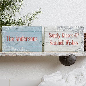 Beach Home Decor - Personalized Shelf Blocks