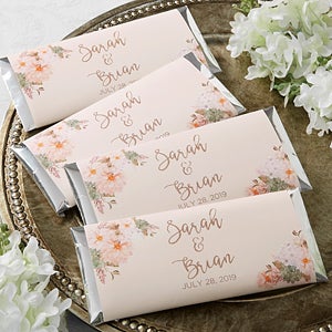 Personalized Candy Bar Wrappers - Modern Floral - Set of 12