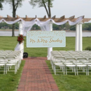 Sparkling Love Personalized Wedding Banner - 20x48