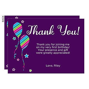 Personalized Thank You Cards - Birthday Girl - 18938