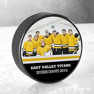 Personalized Hockey Puck - Team Photo