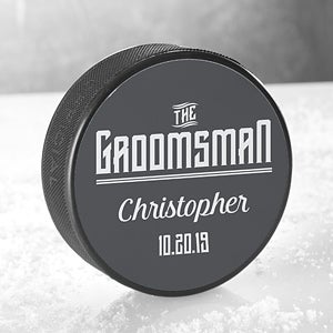 Personalized Hockey Puck for Wedding Party