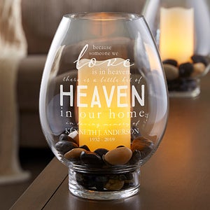 Memorial Engraved Glass Hurricane Candle Holder