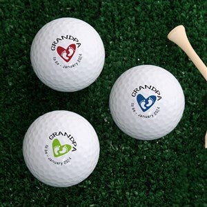 Personalized Golf Ball Set Of 3 - New Grandpa Gift