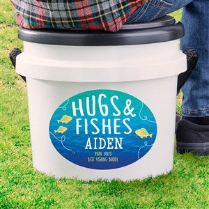 Hugs And Fishes Personalized Bucket Seat-3.5 Gallon