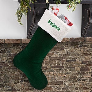 Green Velvet 24 Personalized Christmas Stocking