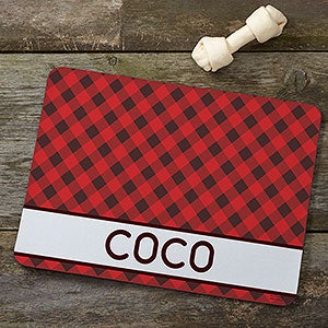 Personalized Pet Food Mat - Pet Plaid